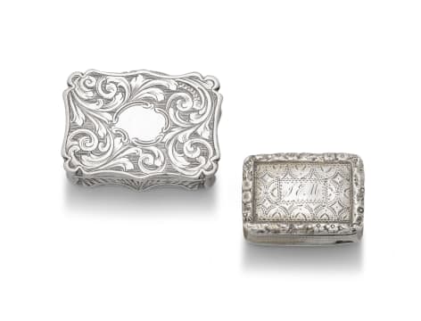 A George IV silver vinaigrette, Nathaniel Mills, Birmingham, date letter worn