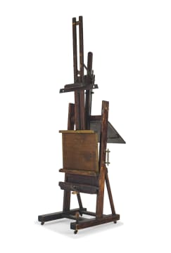A Victorian stained pine artist's easel, Windsor & Newton Ltd, London