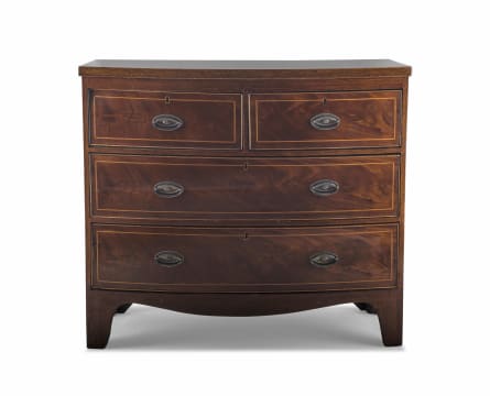 A mahogany bowfronted chest of drawers, 19th century