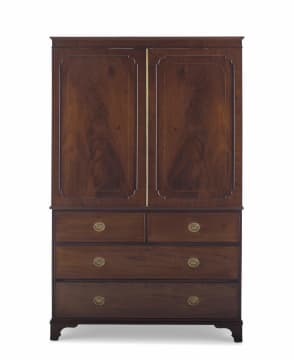 A Victorian mahogany linen press