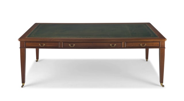A Victorian style mahogany desk, manufactured by Rob Windebank, modern