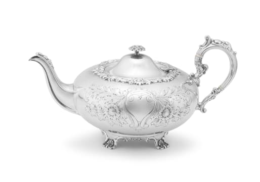 An Elizabeth II silver teapot, AE Poston & Co Ltd, Birmingham, 1956