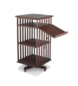 An oak revolving bookcase, early 20th century