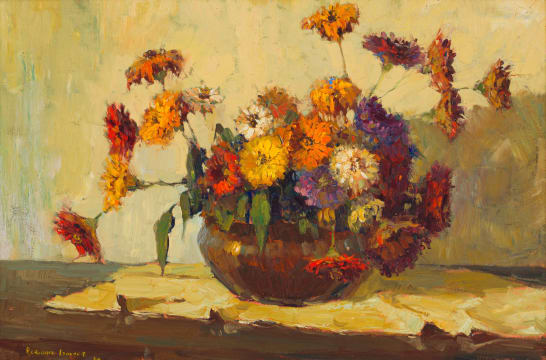 Adriaan Boshoff; Vase of Zinnias