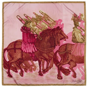 A Jacques Fath (1912-1954) silk scarf, Paris, 1950s