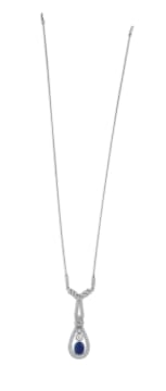 Sapphire and diamond pendant necklace