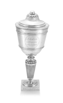 A Cape silver commemorative covered cup, Johan Hendrik Vos, 19th century