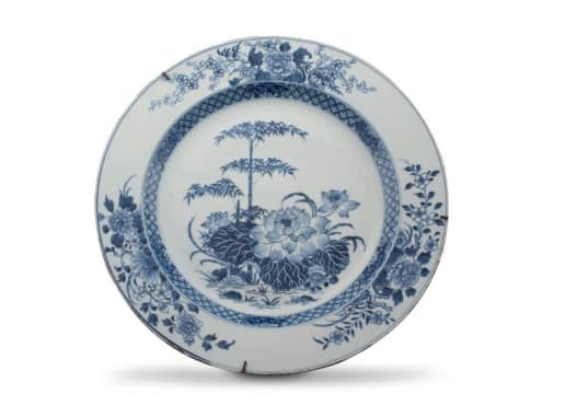 A Chinese blue and white charger, Qing Dynasty, Qianlong period, 1736-1795