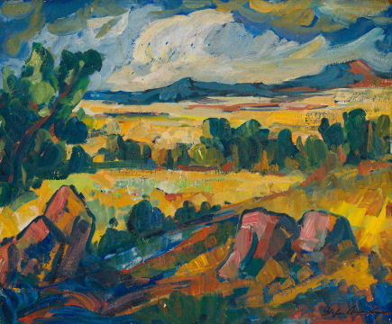 Stefan Ampenberger; Landscape with Rocks and Trees