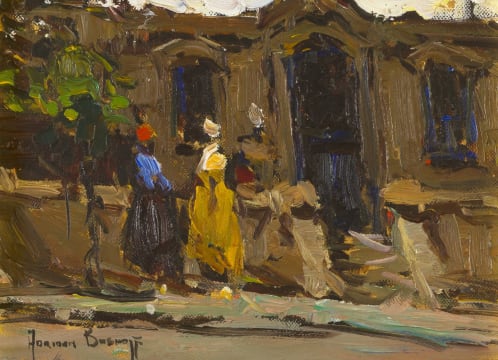Adriaan Boshoff; Street Scene with Figures