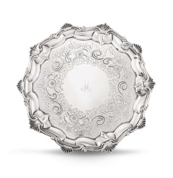 A George III silver salver, Thomas Hannam & John Crouch, London, 1804 with 1851 Victoria duty stamp for William Cooper
