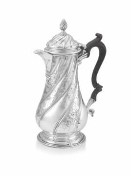 A George III silver coffee pot, Richard Gurney & Thomas Cook, London, 1760