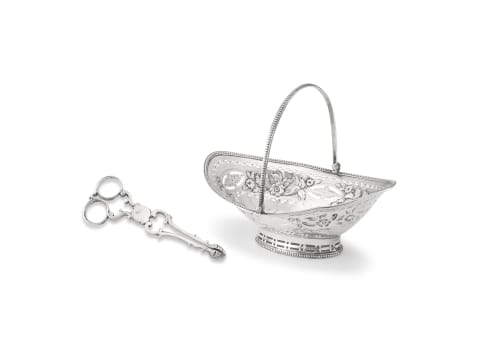A George III silver basket, marks indistinct