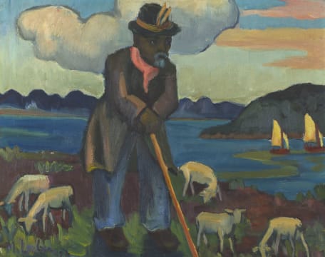 Maggie Laubser; Shepherd and Sheep