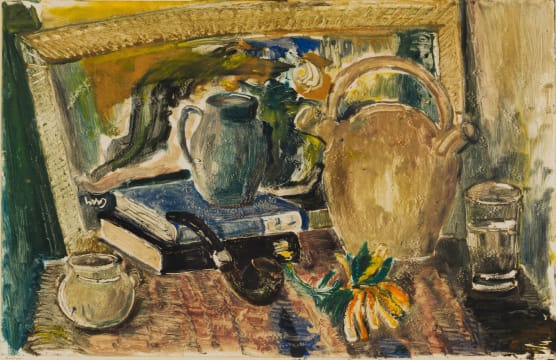 Lippy (Israel-Isaac) Lipshitz; Still Life with Books and Pipe