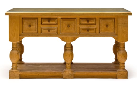 An oak and pine centre table