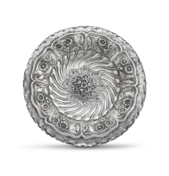 A Portuguese silver dish, marks indistinct, 19th century