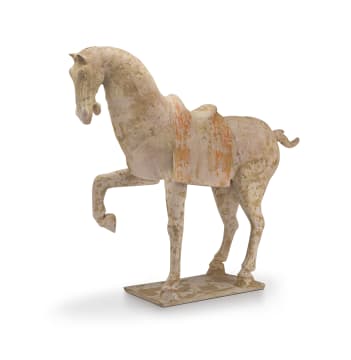 A large Chinese painted pottery figure of a horse, Tang Dynasty, AD 619-906
