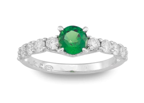 Tsavorite and diamond ring