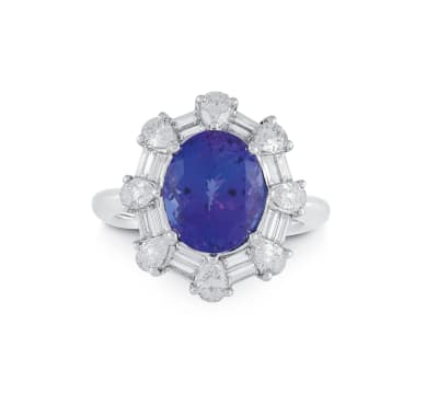 Tanzanite and diamond dress ring