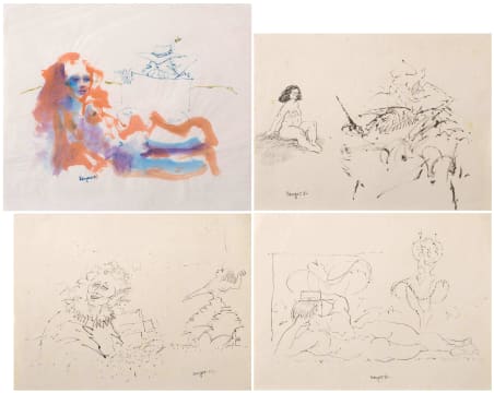 Braam Kruger; Artist and Model drawings