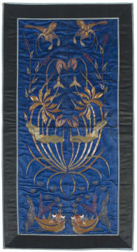 A Chinese silk embroidered panel, 20th century