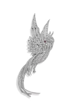 Diamond and platinum brooch