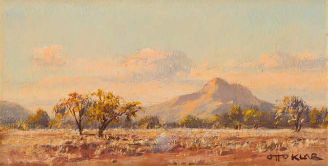 Otto Klar; Landscape with Trees and Mountain