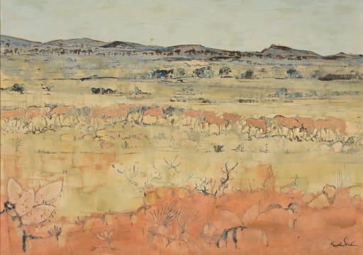 Gordon Vorster; Herd of Antelope in Arid Landscape