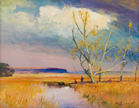 Christopher Tugwell; Fishermen at River's Edge