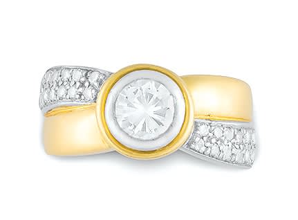 Diamond and gold ring