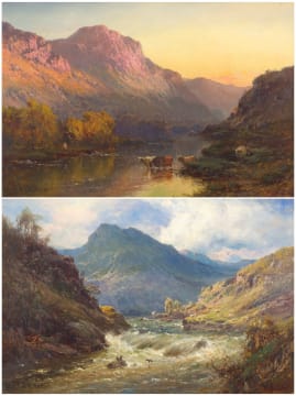 Alfred de Breanski Snr; The River Lochay, and Glenfinlas, a pair