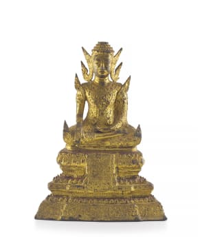 A gilt-bronze figure of Buddha, Thailand, Rattanakosin period, 19th century