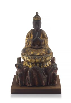 A Japanese giltwood and plaster figure of Kannon, 19th century