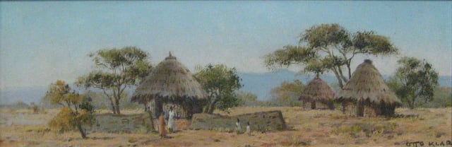 Otto Klar; Landscape with Rondavels