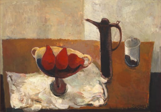Cecil Skotnes; Still Life with Fruit Bowl and Coffee Pot