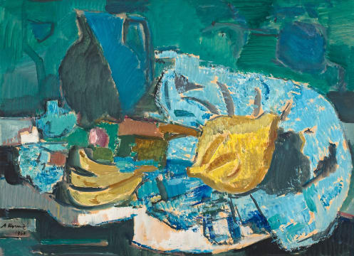 Alfred Krenz; Still Life with Fruit and Jug