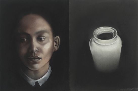 Hanneke Benadé; Portrait and Vessel, diptych