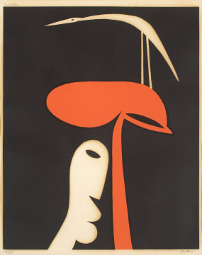 Walter Battiss; Man, Tree and Bird