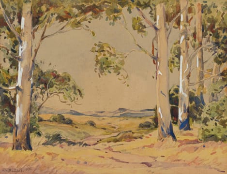 Walter Battiss; Landscape with Bluegums