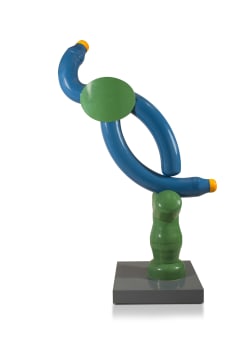 Edoardo Villa; Blue and Green Figural Forms