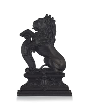 A black-painted cast-iron door stop, late 19th century
