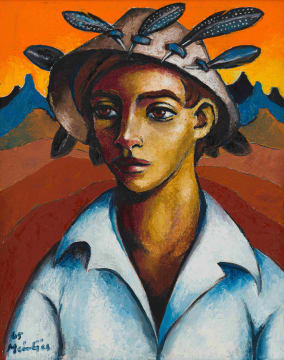 Johannes Meintjes; Portrait of a Young Man with Feathered Hat