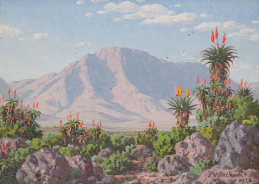 Jan Ernst Abraham Volschenk; Landscape from beyond Jakkalskop, Riversdale