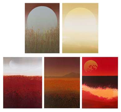 Bill (William) Hart; Abstract Landscapes, five