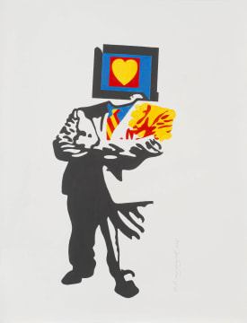 Helmut Starcke; Figure with Screen as Head in a Suit and Tie