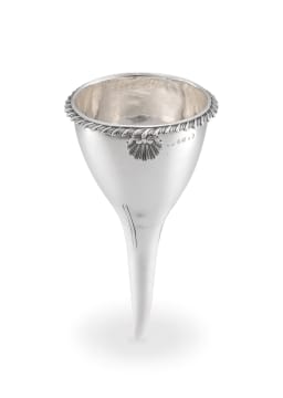 A George III silver wine funnel, maker's mark B*, London, 1822