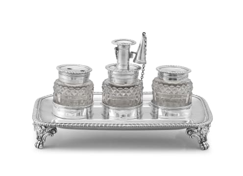 A George III silver inkstand, Rebecca Emes & Edward Barnard, London, 1812