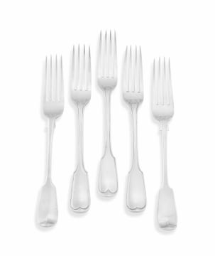 Three Cape silver 'Fiddle' pattern dinner forks, Lawrence Holme Twentyman, 19th century