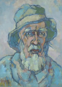 Gregoire Boonzaier; Self Portret met Groen Hoed